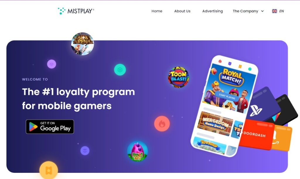 3. Earning Money Gaming Apps November 2023 is MistPlay.