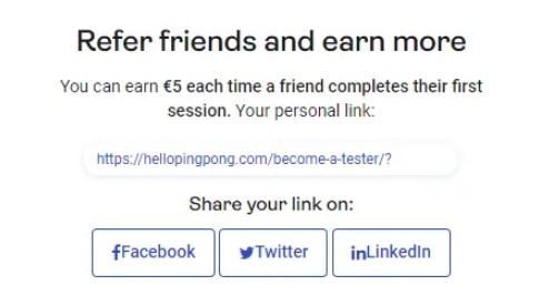 Make money by Referral Program from HelloPingPong.