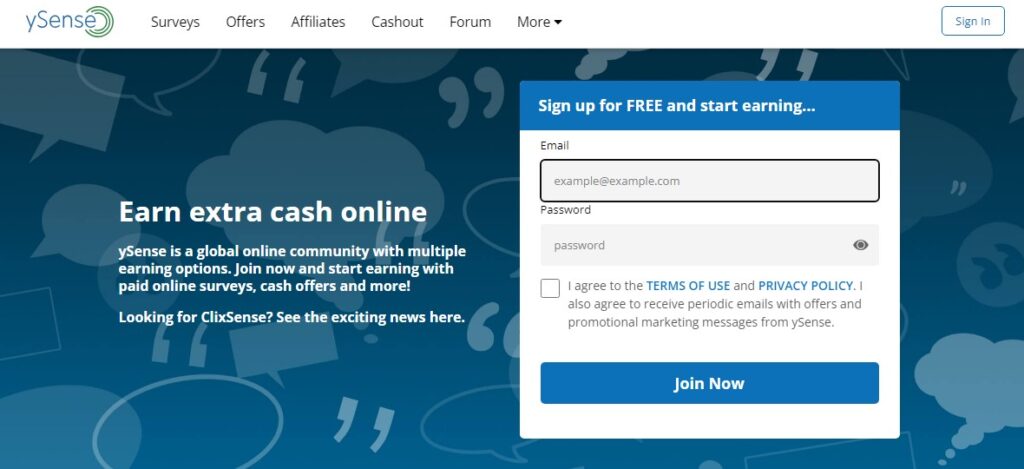 3. ySense is Survey Sites that Pay Through PayPal