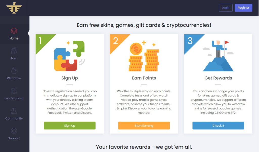 8. Earn Free Bitcoins With Paid Surveys From Idle-Empire