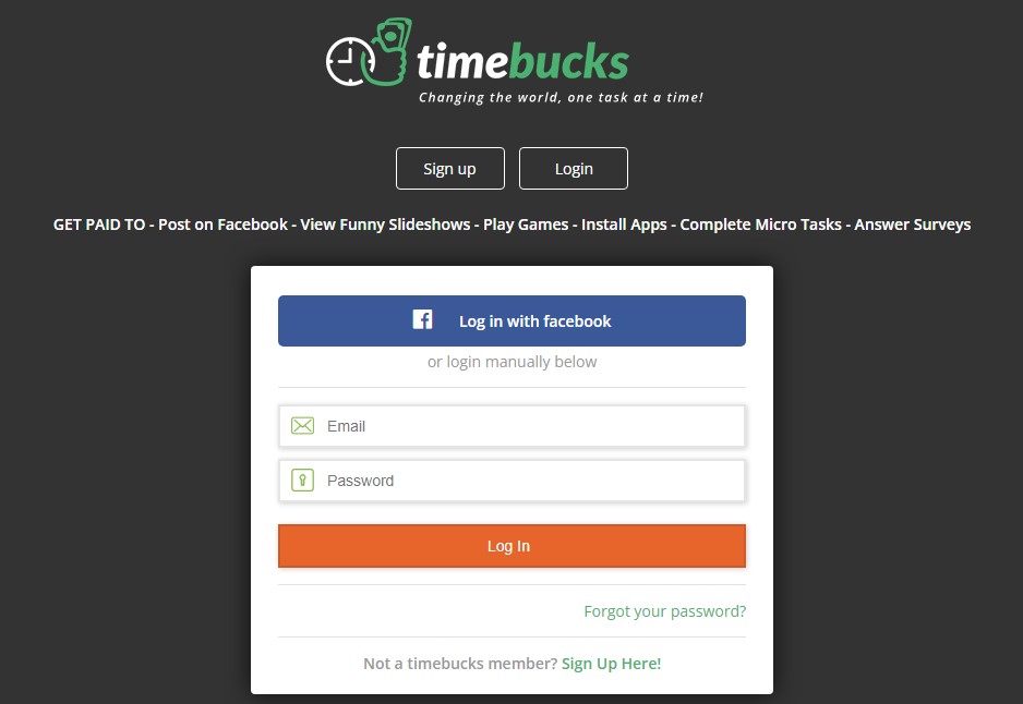 9. Get Paid Via Direct Bank Transfer from Timebucks