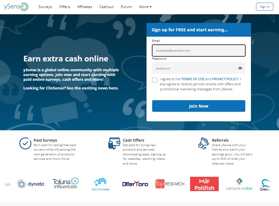 3. Top Paid Survey Sites That Really Pay is ySense