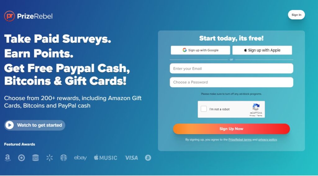 7. Top Paid Survey Sites That Really Pay is PrizeRebel