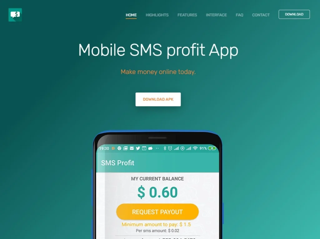 9. Free and Easy Websites Is SMS Profit