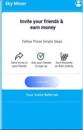 Make money by Referral program From Sky Miner