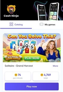 3. Make Money By Playing Mobile Games From Cash Ninja